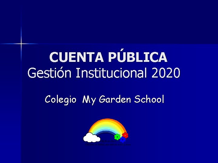 CUENTA PÚBLICA Gestión Institucional 2020 Colegio My Garden School 