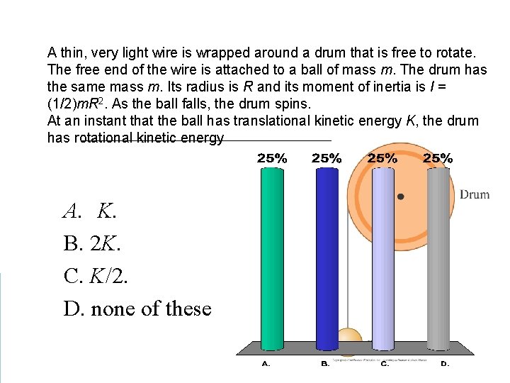 A thin, very light wire is wrapped around a drum that is free to