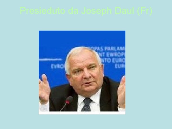 Presieduto da Joseph Daul (Fr) 