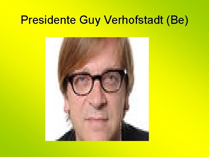 Presidente Guy Verhofstadt (Be) 