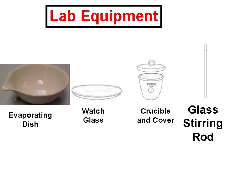 Lab Equipment Evaporating Dish Watch Glass Crucible and Cover Glass Stirring Rod 