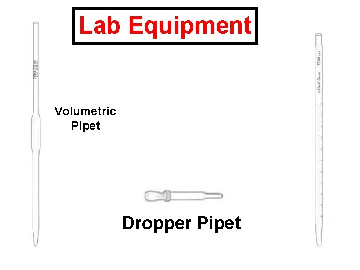 Lab Equipment Volumetric Pipet Dropper Pipet 