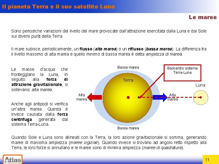 Il pianeta Terra e il suo satellite Luna Le maree Sono periodiche variazioni del