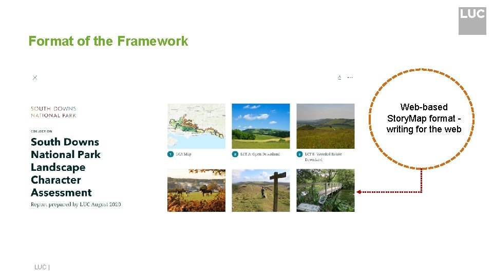 Format of the Framework Web-based Story. Map format writing for the web LUC |