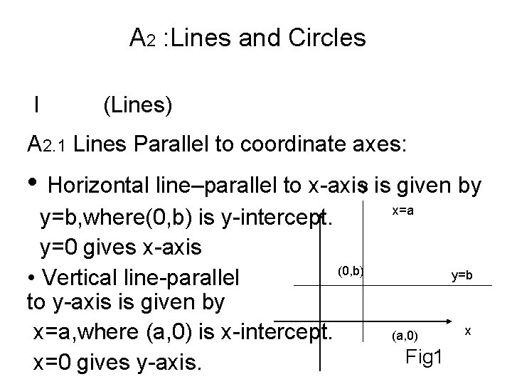 A 2 : Lines and Circles I (Lines) A 2. 1 Lines Parallel to