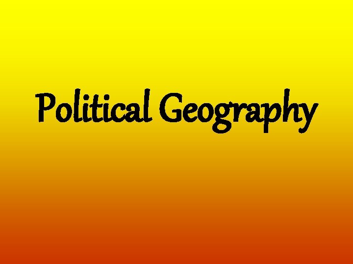 Political Geography 