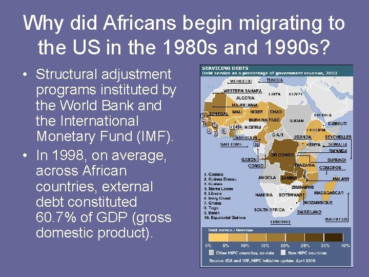 Why did Africans begin migrating to the US in the 1980 s and 1990