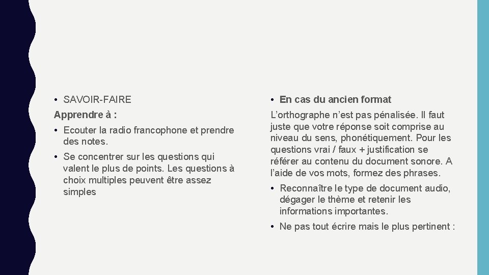  • SAVOIR-FAIRE • En cas du ancien format Apprendre à : L’orthographe n’est
