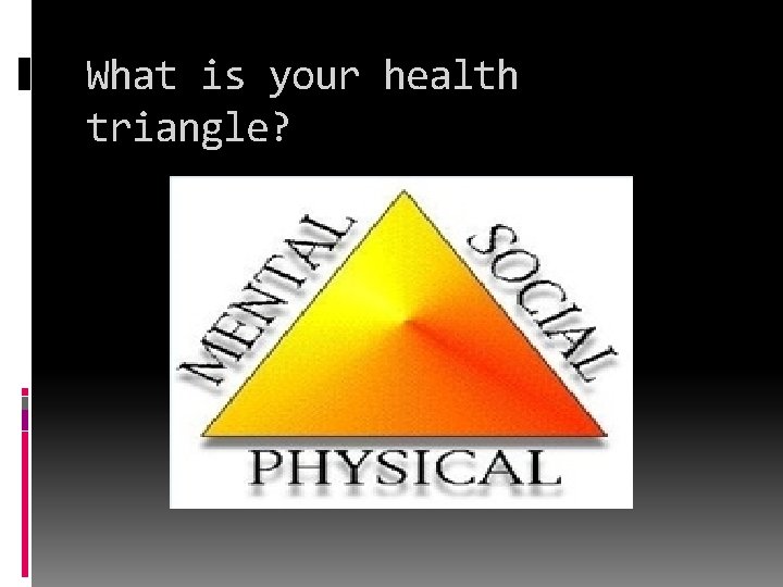 What is your health triangle? 