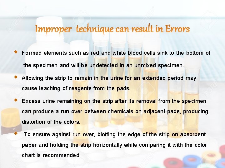  Formed elements such as red and white blood cells sink to the bottom