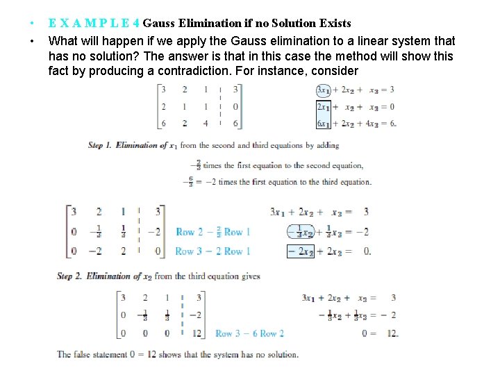  • • E X A M P L E 4 Gauss Elimination if