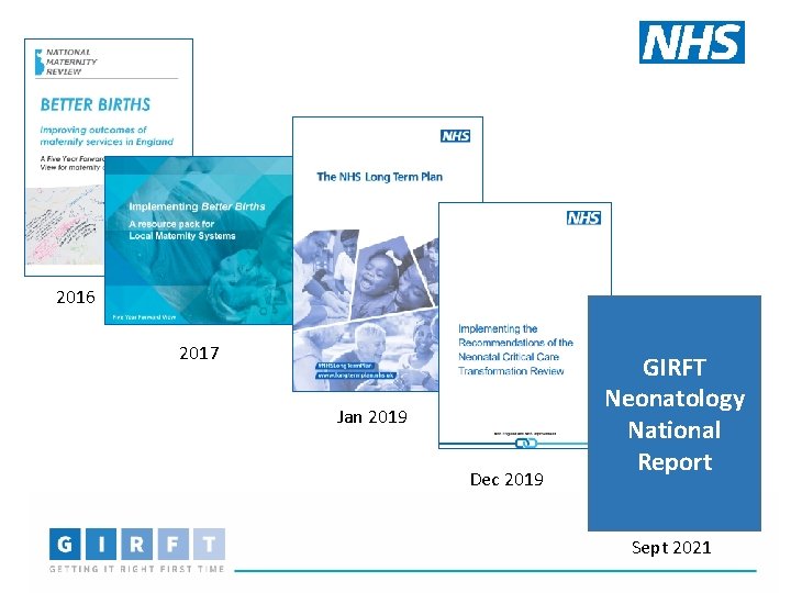 2016 2017 Jan 2019 Dec 2019 GIRFT Neonatology National Report Sept 2021 