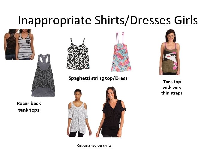 Inappropriate Shirts/Dresses Girls Spaghetti string top/Dress Racer back tank tops Cut out shoulder shirts