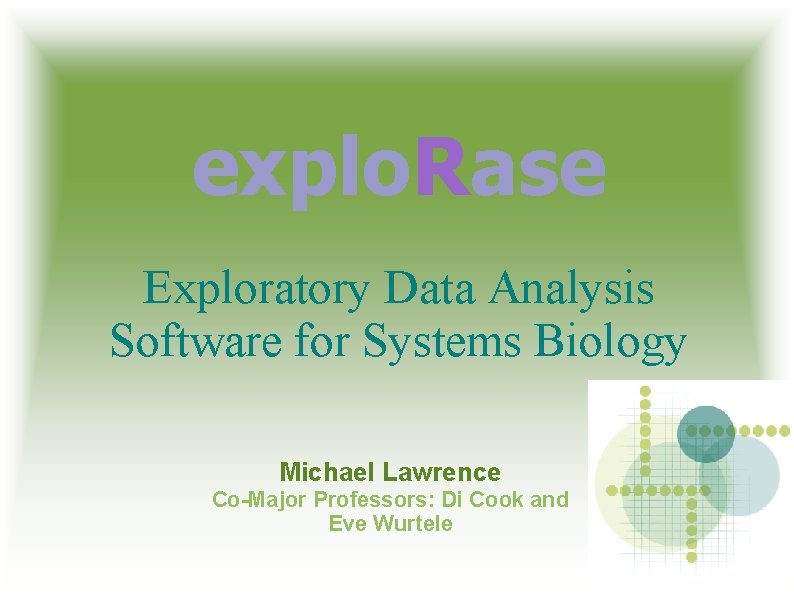 explo Rase Exploratory Data Analysis Software for Systems