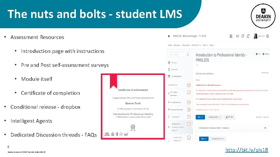 The nuts and bolts - student LMS • Assessment Resources • Introduction page with