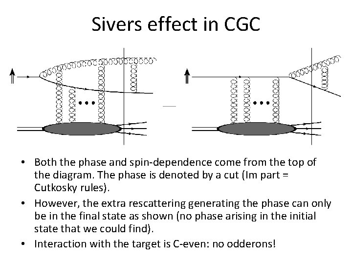 Sivers effect in CGC • Both the phase and spin-dependence come from the top