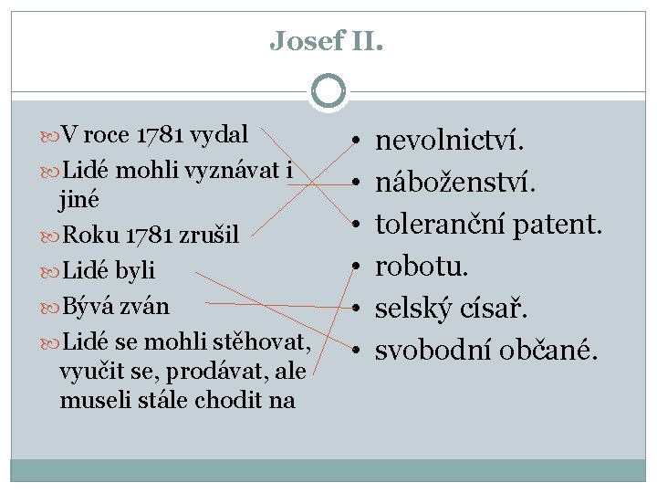 Josef II. V roce 1781 vydal Lidé mohli vyznávat i jiné Roku 1781 zrušil