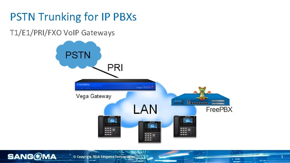 PSTN Trunking for IP PBXs T 1/E 1/PRI/FXO Vo. IP Gateways © Copyright 2018