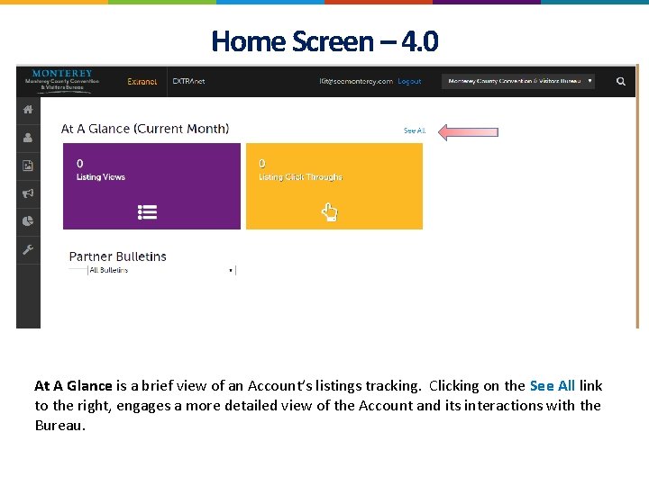 Home Screen – 4. 0 At A Glance is a brief view of an