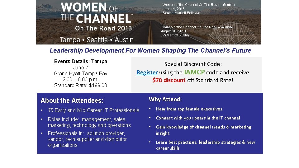Women of the Channel On The Road – Seattle June 14, 2018 Seattle Marriott