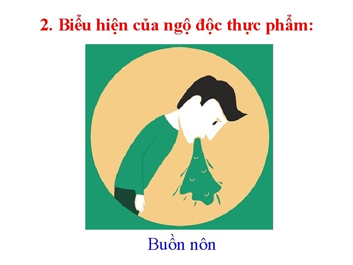 2. Biểu hiện của ngộ độc thực phẩm: Buồn nôn 