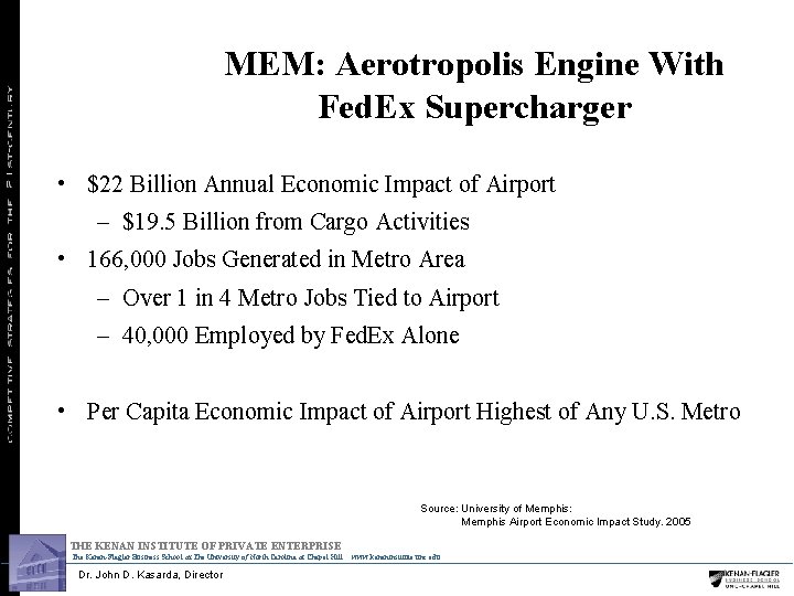 MEM: Aerotropolis Engine With Fed. Ex Supercharger • $22 Billion Annual Economic Impact of