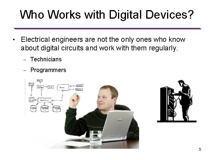 Who Works with Digital Devices? • Electrical engineers are not the only ones who