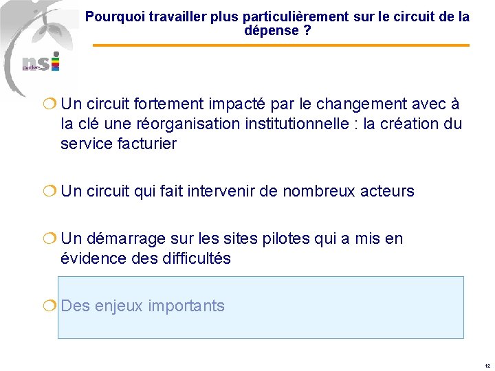 Pourquoi travailler plus particulièrement sur le circuit de la dépense ? ¦ Un circuit