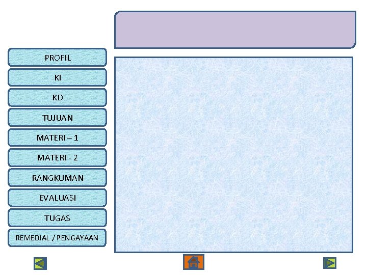 PROFIL KI KD TUJUAN MATERI – 1 MATERI - 2 RANGKUMAN EVALUASI TUGAS REMEDIAL