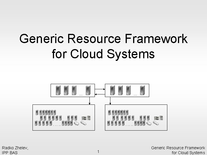 Generic Resource Generic Resource Framework for Cloud Systems Radko Zhelev