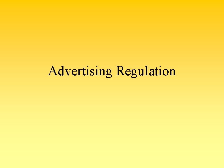 Advertising Regulation 