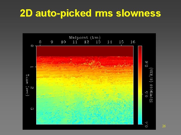 2 D auto-picked rms slowness 26 