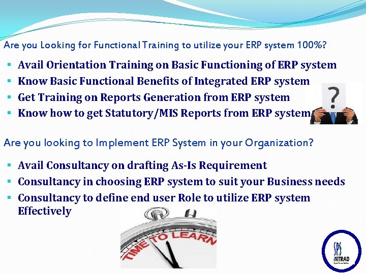 Are you Looking for Functional Training to utilize your ERP system 100%? § §