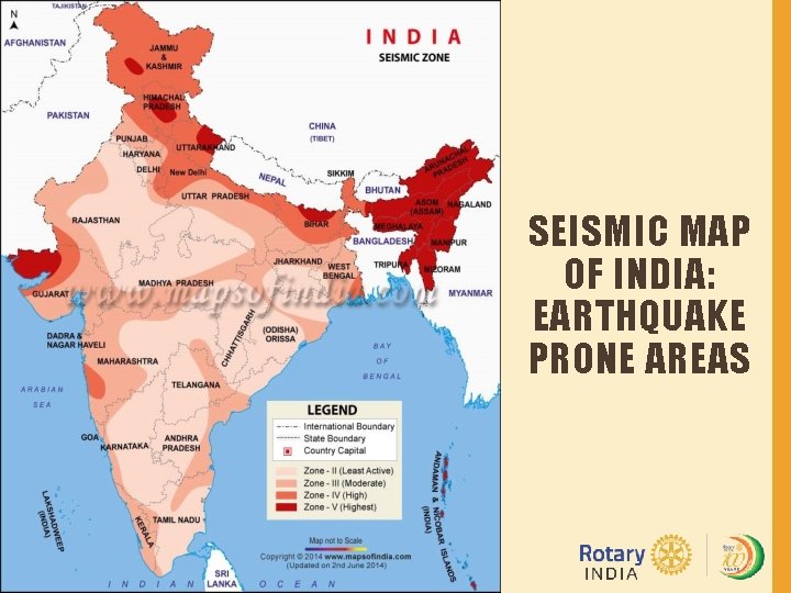 SEISMIC MAP OF INDIA: EARTHQUAKE PRONE AREAS 