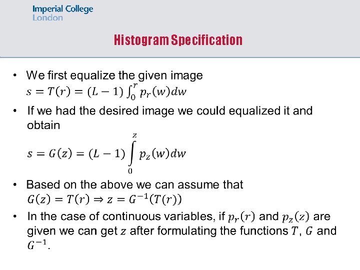 Histogram Specification 