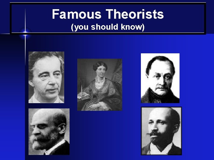 Famous Theorists (you should know) 