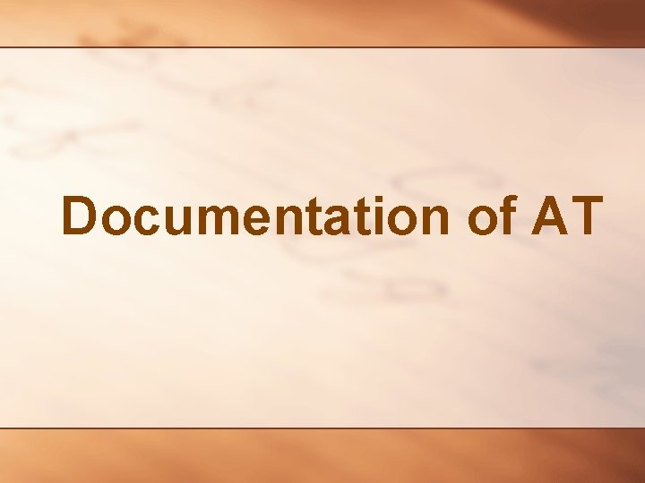 Documentation of AT 