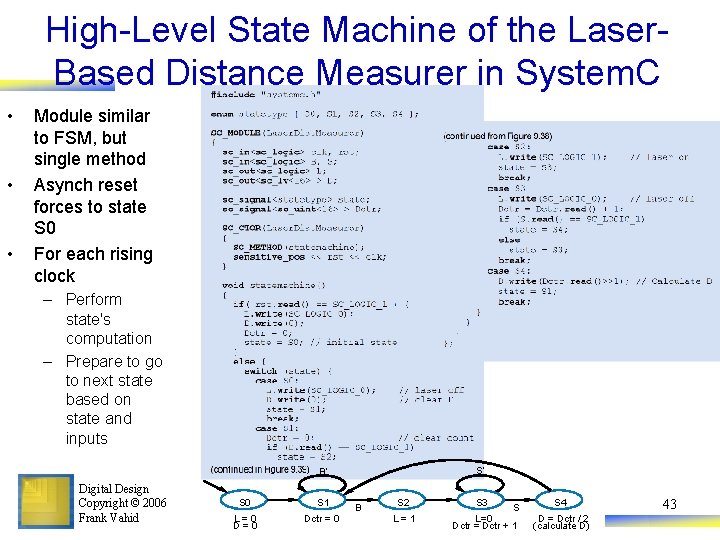 High-Level State Machine of the Laser. Based Distance Measurer in System. C • •