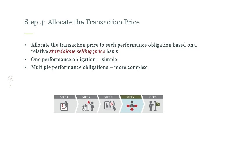 Step 4: Allocate the Transaction Price • Allocate the transaction price to each performance