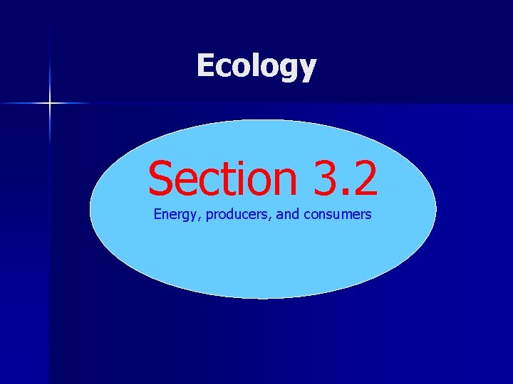 Ecology Section 3. 2 Energy, producers, and consumers 