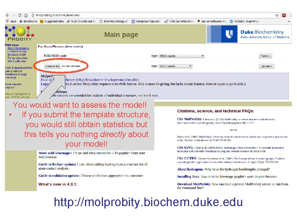 You would want to assess the model! • If you submit the template structure,