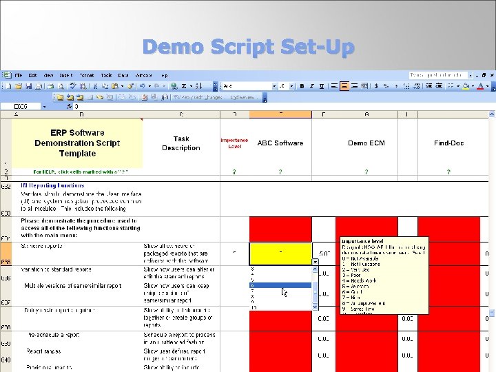 Demo Script Set-Up 