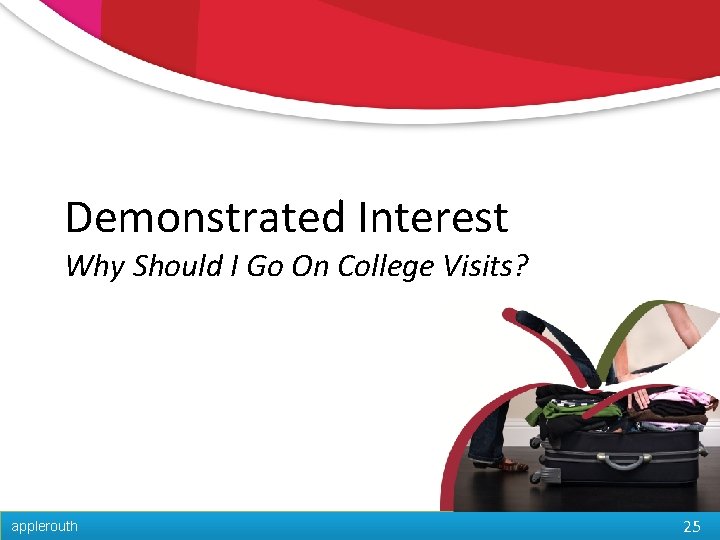 Demonstrated Interest Why Should I Go On College Visits? applerouth 25 