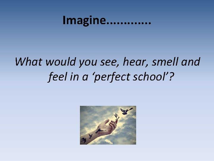 Imagine. . . What would you see, hear, smell and feel in a ‘perfect