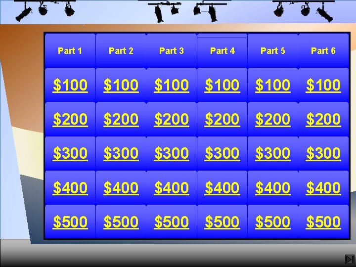 Part 1 Part 2 Part 3 Part 4 Part 5 Part 6 $100 $100