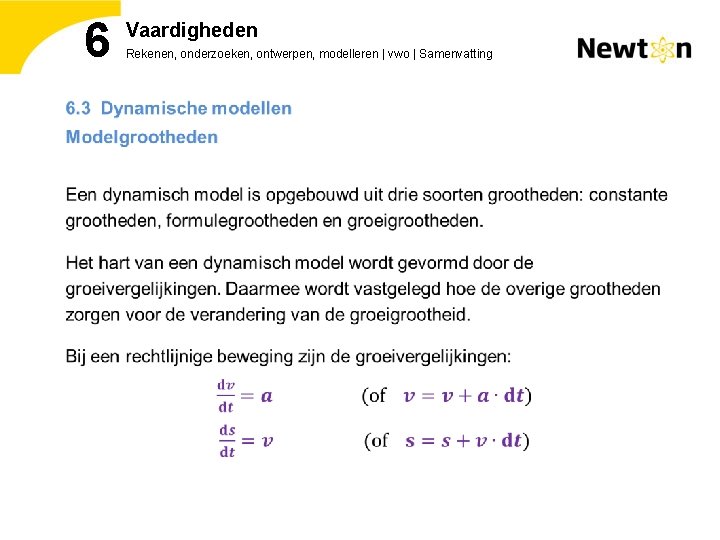 6 Vaardigheden Rekenen, onderzoeken, ontwerpen, modelleren | vwo | Samenvatting 