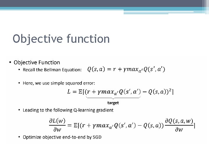 Objective function 