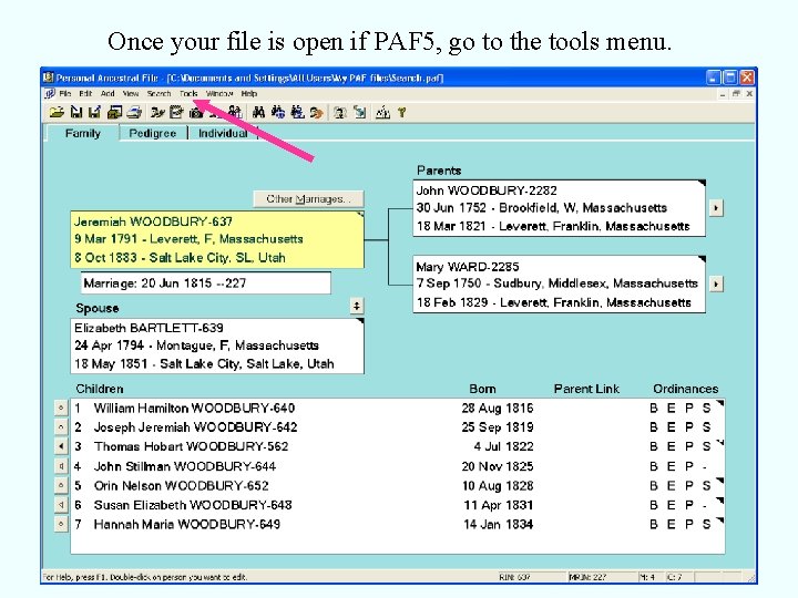 Once your file is open if PAF 5, go to the tools menu. 