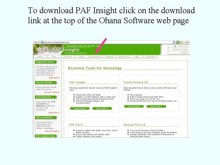 To download PAF Insight click on the download link at the top of the
