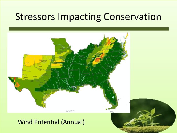 Stressors Impacting Conservation Wind Potential (Annual) 